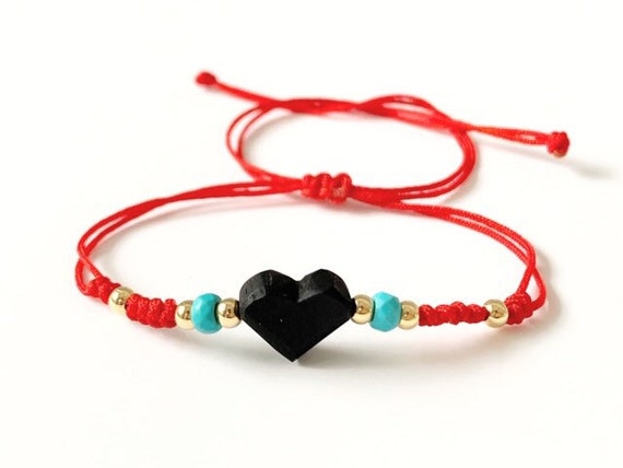 Red String Azabache Bracelet, Azabache Bracelet For Adult, Jet Stone, Azabache Charm, Mal De Ojo, Protection Bracelet, Jet Stone Bracelet