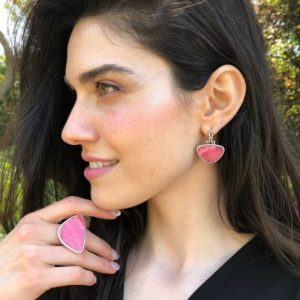 Rhodochrosite Earrings, Vintage Earrings, Pink Boho Earrings, Statement Earrings, Raspberry Pink Earrings, Antique Earrings, Silver Earrings | Natural genuine Gemstone earrings. Buy crystal jewelry, handmade handcrafted artisan jewelry for women.  Unique handmade gift ideas. #jewelry #beadedearrings #beadedjewelry #gift #shopping #handmadejewelry #fashion #style #product #earrings #affiliate #ad