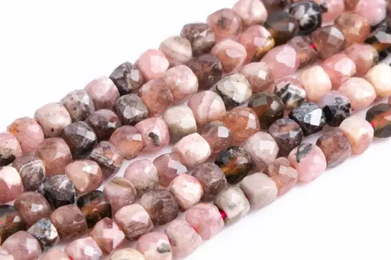 Genuine Natural Pink Rhodochrosite Loose Beads Argentina Faceted Cube Shape 2mm