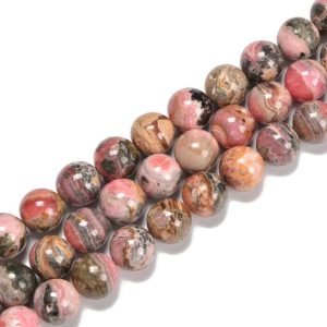 Shop Rhodochrosite Beads! Natural Rhodochrosite Smooth Round Beads Size 15-15.5mm 15.5'' Strand | Natural genuine beads Rhodochrosite beads for beading and jewelry making.  #jewelry #beads #beadedjewelry #diyjewelry #jewelrymaking #beadstore #beading #affiliate #ad