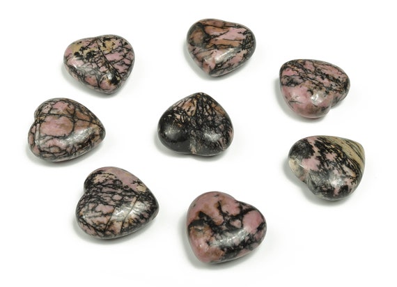 Rhodonite Heart Gemstone – Heart Crystal - Healing Stones – Carving Heart - Natural Stones - 2.5cm - He1125