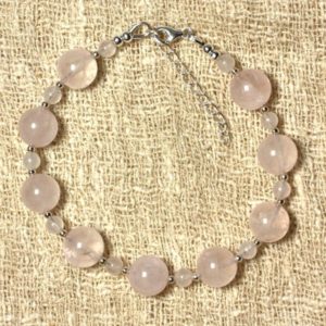 Shop Rose Quartz Bracelets! Bracelet 925 sterling silver and stone – 10 Rose Quartz and 4mm | Natural genuine Rose Quartz bracelets. Buy crystal jewelry, handmade handcrafted artisan jewelry for women.  Unique handmade gift ideas. #jewelry #beadedbracelets #beadedjewelry #gift #shopping #handmadejewelry #fashion #style #product #bracelets #affiliate #ad