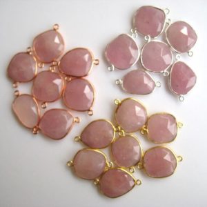 Shop Rose Quartz Cabochons! 10 Pieces Rose Quartz Rose Cut Cabochon Jewelry Bezel Connectors, Silver Gold Rose Gold Gemstone Connectors, CCC19 | Natural genuine stones & crystals in various shapes & sizes. Buy raw cut, tumbled, or polished gemstones for making jewelry or crystal healing energy vibration raising reiki stones. #crystals #gemstones #crystalhealing #crystalsandgemstones #energyhealing #affiliate #ad