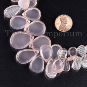 Shop Rose Quartz Faceted Beads! Rose Quartz Fancy Cut Faceted Pear Shape Beads, Rose Quartz Pear Shape Beads Side Drill, Rose Quartz Fancy Pears Shape Bead,Rose Quartz Bead | Natural genuine faceted Rose Quartz beads for beading and jewelry making.  #jewelry #beads #beadedjewelry #diyjewelry #jewelrymaking #beadstore #beading #affiliate #ad