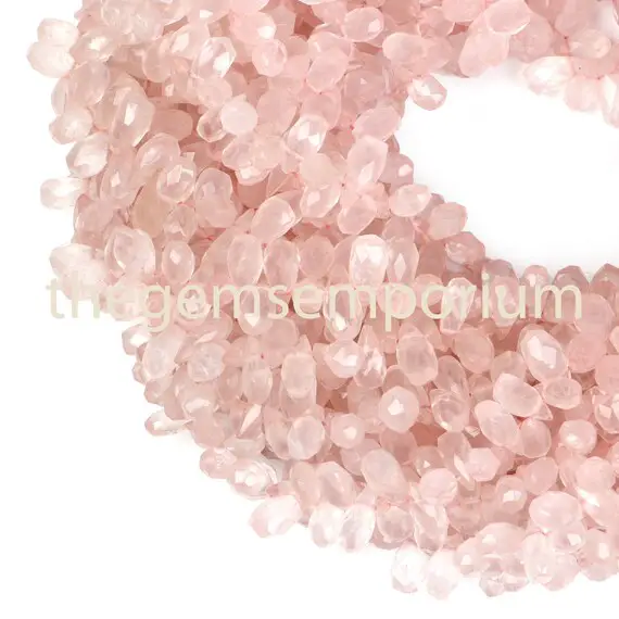Rose Quartz Faceted Side Drill Drop Gemstone Beads, Natural Faceted Gemstone Beads, Gemstone Beads, Aa Quality,gemstone For Jewelry Making