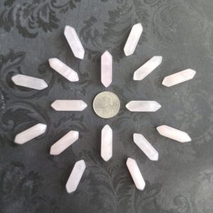 Shop Rose Quartz Points & Wands! Tiny Rose Quartz Crystal Wands, Choose Quantity, 30 mm Double Terminated Points for Jewelry Making or Crystal Grids | Natural genuine stones & crystals in various shapes & sizes. Buy raw cut, tumbled, or polished gemstones for making jewelry or crystal healing energy vibration raising reiki stones. #crystals #gemstones #crystalhealing #crystalsandgemstones #energyhealing #affiliate #ad