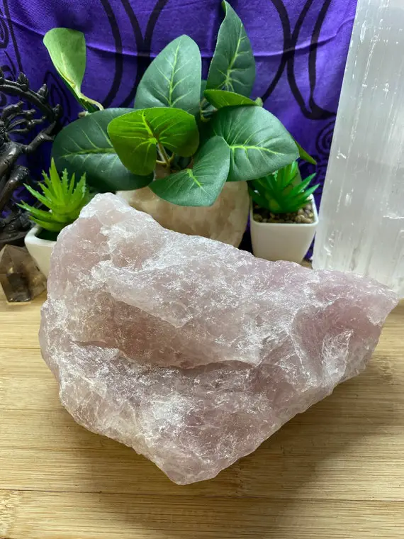 Raw Rose Quartz Crystal Geode Healing Cluster Love Healing Mrq1