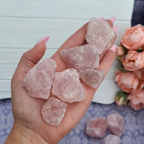 Small 1"-2" Rough Rose Quartz Crystal Chunks, Choose Quantity, Perfect For Jewelry, Decor, Or Crystal Grids