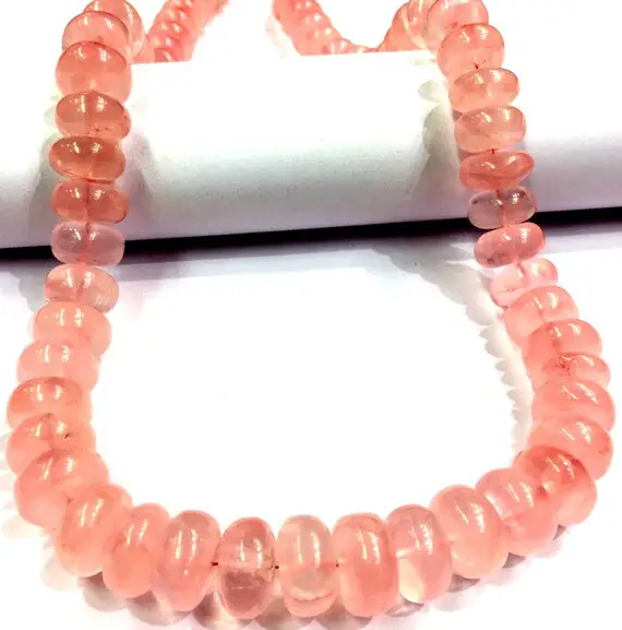 Aaa Quality~~natural Rose Quartz Smooth Rondelle Beads Bigger Size 13-14.mm Rondelle Polished Gemstone Beads Pink Rose Color Beads