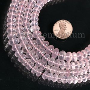 Shop Rose Quartz Rondelle Beads! Rose Quartz Smooth Rondelle Beads, 5-8mm Rose Quartz Rondelle Beads, Rondelle Beads, Rose Quartz Smooth Beads, Rose Quartz Beads | Natural genuine rondelle Rose Quartz beads for beading and jewelry making.  #jewelry #beads #beadedjewelry #diyjewelry #jewelrymaking #beadstore #beading #affiliate #ad
