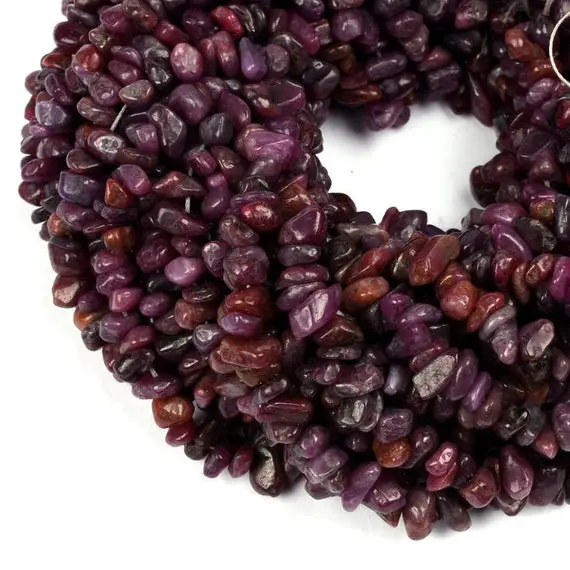 34" Strand Natural Ruby Uncut Chips Nuggets Smooth Beads Gemstone, Natural Ruby Beads, Aaa Quality, Red Ruby Chips,natural Ruby Raw Beads
