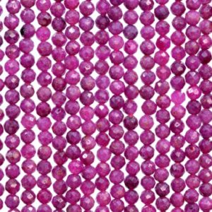 Genuine Natural Ruby Gemstone Beads 4MM Purple Red Faceted Round AAA Quality Loose Beads (107719） | Natural genuine faceted Ruby beads for beading and jewelry making.  #jewelry #beads #beadedjewelry #diyjewelry #jewelrymaking #beadstore #beading #affiliate #ad