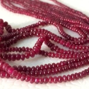 Shop Ruby Necklaces! 2-4mm Ruby Plain Rondelle Beads, Natural African Ruby Beads, Ruby For Jewelry, Smooth Rondelle For Necklace (4.5IN To 18IN Option) – PS5156 | Natural genuine Ruby necklaces. Buy crystal jewelry, handmade handcrafted artisan jewelry for women.  Unique handmade gift ideas. #jewelry #beadednecklaces #beadedjewelry #gift #shopping #handmadejewelry #fashion #style #product #necklaces #affiliate #ad