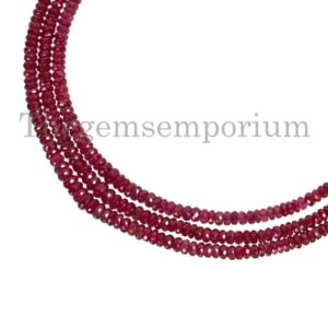 Shop Ruby Necklaces! Natural Rare Mozambique Ruby Faceted Rondelle Necklace, SuperTopQuality Ruby Faceted Necklace,Rondelle Beads Necklace, 3 layer Ruby Necklace | Natural genuine Ruby necklaces. Buy crystal jewelry, handmade handcrafted artisan jewelry for women.  Unique handmade gift ideas. #jewelry #beadednecklaces #beadedjewelry #gift #shopping #handmadejewelry #fashion #style #product #necklaces #affiliate #ad