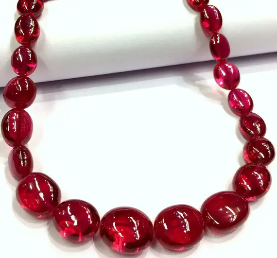 Aaaa++ Quality~~extremely Beautiful~~ruby Oval Shape Beads Smooth Ruby Oval Beads Necklace Ruby Gemstone Beads Large Size Ruby Oval Beads.