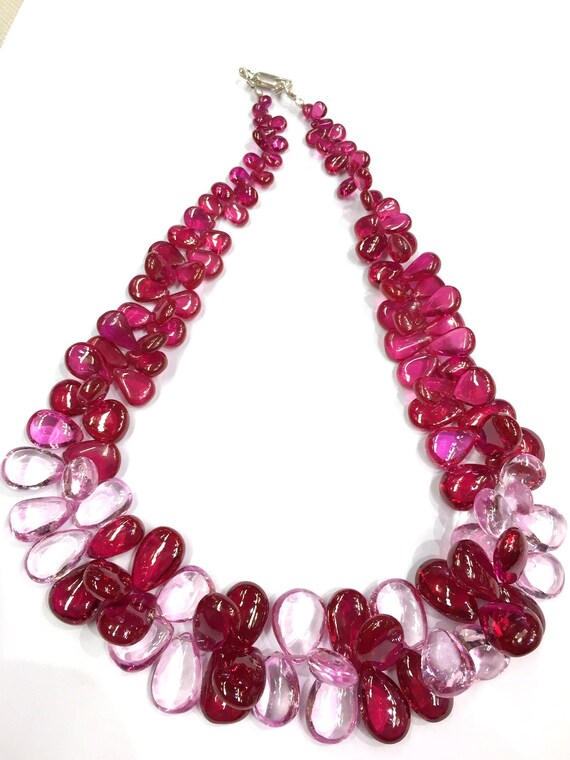 Beautiful Pretty Rare Red Corundum Smooth Pear Shape Beads 6-11.mm Wide Ruby Gemstone Beads 16" Strand Superb Quality