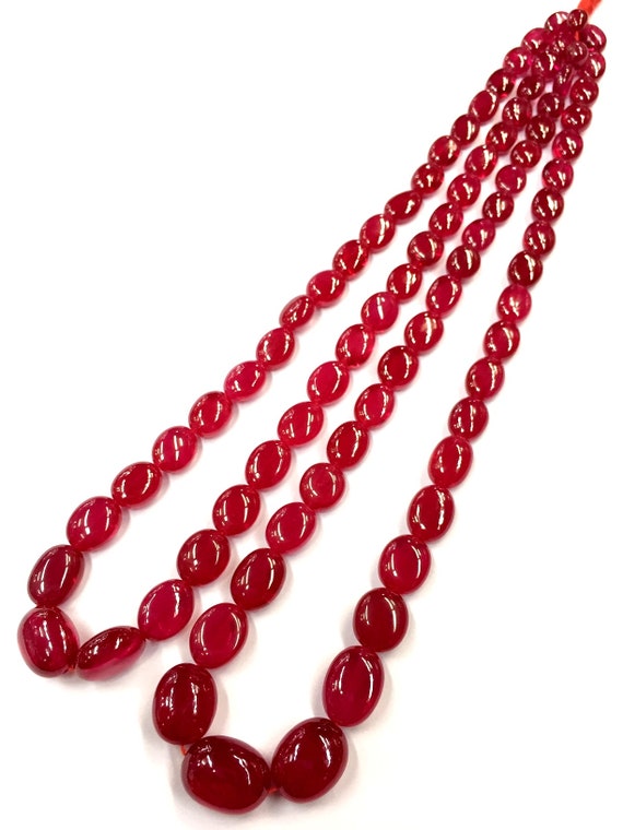 Exclusive Ruby Oval Gemstone Beads Aaa Quality Ruby Smooth Oval Beads Ruby Necklace Full Shinning Ruby Beads Wholesale Ruby Beads Latest One