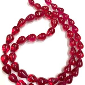 Shop Ruby Beads! Extremely Beautiful~~Ruby Corundum Smooth Teardrop Beads Ruby Drops Briolettes Ruby Gemstone Beads Transparent Ruby Jewelry Making Drops. | Natural genuine beads Ruby beads for beading and jewelry making.  #jewelry #beads #beadedjewelry #diyjewelry #jewelrymaking #beadstore #beading #affiliate #ad