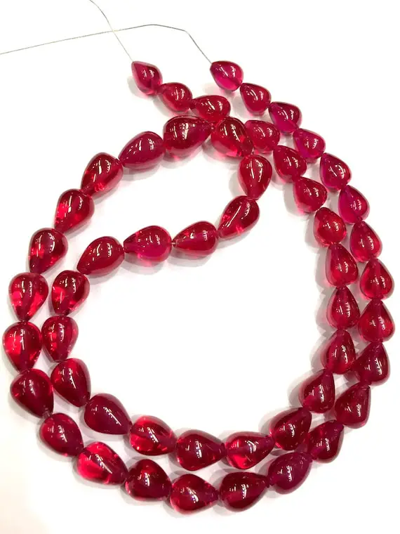 Extremely Beautiful~~ruby Corundum Smooth Teardrop Beads Ruby Drops Briolettes Ruby Gemstone Beads Transparent Ruby Jewelry Making Drops.