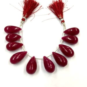 Very Rare-Natural Smooth Ruby Corundum Teardrop Beads Heated Ruby Gemstone Beads Ruby Drops Briolettes 10 Pcs Ruby Briolettes Top Quality | Natural genuine other-shape Ruby beads for beading and jewelry making.  #jewelry #beads #beadedjewelry #diyjewelry #jewelrymaking #beadstore #beading #affiliate #ad