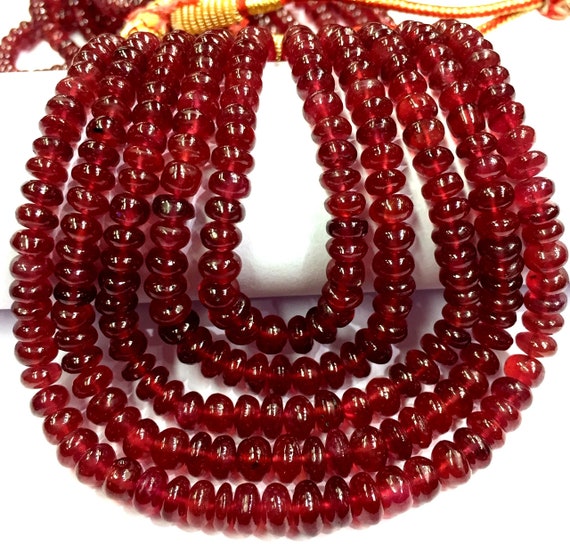 Aaaa++ Quality~~extremely Beautiful~~natural Ruby Gemstone Beads Great Luster Smooth Polished Ruby Rondelle Beads Ruby Smooth Beads 1 Strand