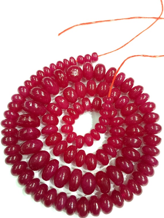 Extremely Beautiful--so Gorgeous-natural Ruby Smooth Beads Ruby Rondelle Ruby Gemstone Beads Jewelry Making Ruby Wholesale Ruby Beads Top