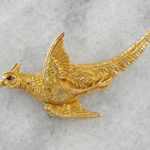Shop Ruby Stones & Crystals! Ruby Eyed Phoenix Bird Brooch, Symbolizing Rebirth and Renewal, Beautifully Carved Bird Pin, AUUJ0X-D | Natural genuine stones & crystals in various shapes & sizes. Buy raw cut, tumbled, or polished gemstones for making jewelry or crystal healing energy vibration raising reiki stones. #crystals #gemstones #crystalhealing #crystalsandgemstones #energyhealing #affiliate #ad