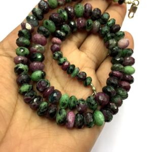 Shop Ruby Zoisite Faceted Beads! Natural Faceted Ruby Zoisite Rondelle Beads 8mm Gemstone Beads 18" inches Strand | Natural genuine faceted Ruby Zoisite beads for beading and jewelry making.  #jewelry #beads #beadedjewelry #diyjewelry #jewelrymaking #beadstore #beading #affiliate #ad