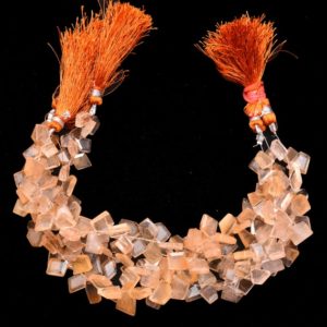 Shop Rutilated Quartz Chip & Nugget Beads! AAA+ Rutilated Quartz Faceted Nugget Beads | Natural Bronze / Red Rutile Semi Precious Gemstone Step Cut Tumbled Fancy Beads | 8inch Strand | Natural genuine chip Rutilated Quartz beads for beading and jewelry making.  #jewelry #beads #beadedjewelry #diyjewelry #jewelrymaking #beadstore #beading #affiliate #ad