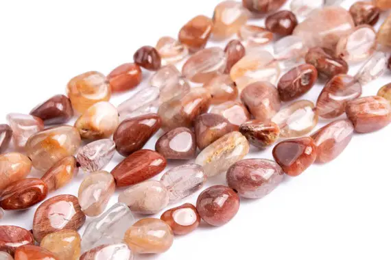 Genuine Natural Multicolor Rutilated Quartz Loose Beads Grade A Pebble Chips Shape 7-10mm