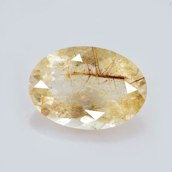 Rutilated Quartz Multi Color Faceted Cut Oval 24.50x17.20 Mm Loose Gemstone | 24.75 Carat Multi Color Rutile Quartz, Free Shipping