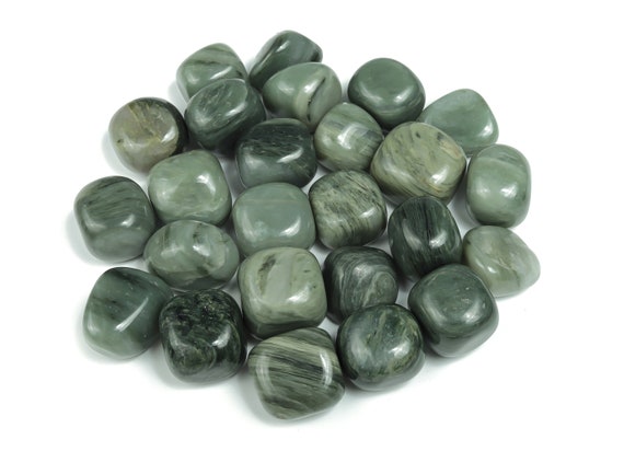 Green Rutilated Quartz Tumbled Stone – Green Rutilated Crystal –  Polished Green Rutilated Stones – Healing Stone - Gift – Tu1102