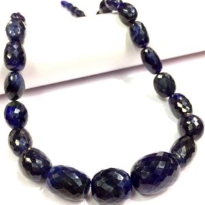 Shop Sapphire Chip & Nugget Beads! AAA+ QUALITY~Great Sparkling~Blue Sapphire Faceted Nuggets Beads Unusual Shape Sapphire Beads Necklace Dark Blue Sapphire Gemstone Beads. | Natural genuine chip Sapphire beads for beading and jewelry making.  #jewelry #beads #beadedjewelry #diyjewelry #jewelrymaking #beadstore #beading #affiliate #ad