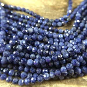 Shop Sapphire Faceted Beads! 2mm Micro Faceted Sapphire Beads Natural Blue Sapphire Beads Blue Gemstone Beads Supplies Jewelry Beads 15.5" Full Strand | Natural genuine faceted Sapphire beads for beading and jewelry making.  #jewelry #beads #beadedjewelry #diyjewelry #jewelrymaking #beadstore #beading #affiliate #ad