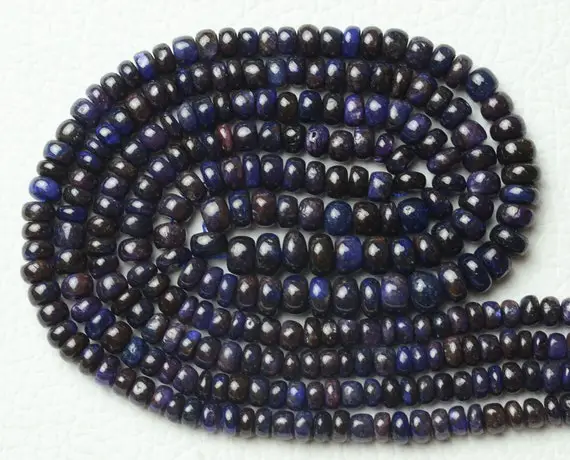 14 Inches Strand Natural Sapphire Rondelle Beads 3mm To 5mm Smooth Rondelles Gemstone Beads Jewelry Blue Sapphire Plain Beads Strand No5347