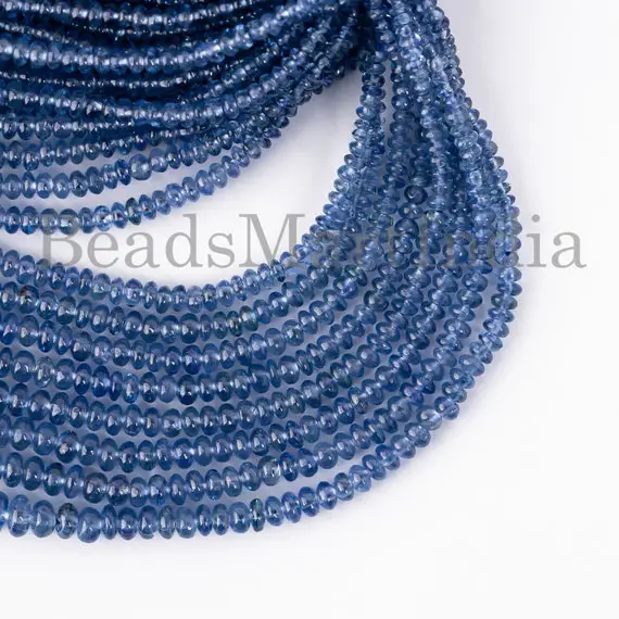 Natural Burma Sapphire Beads, 1.75-3.5 Mm Sapphire Smooth Beads, Sapphire Rondelle Beads, Burma Blue Sapphire Rondelle Beads, Sapphire Beads
