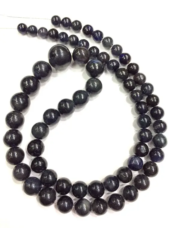 New Arrival~~latest Color~~blue Sapphire Round Beads Natural Rare Blue Sapphire Smooth Round Ball Beads 6-9.mm Sapphire Gemstone Top Quality