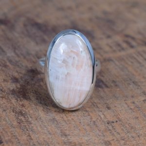 Shop Scolecite Rings! Pink Scolecite 925 Sterling Silver Gemstones Elegant Ring ~ Oval Shape Ring ~ Gift For Christmas ~Handmade Ring ~ Ring Size US- 7/ UK- N | Natural genuine Scolecite rings, simple unique handcrafted gemstone rings. #rings #jewelry #shopping #gift #handmade #fashion #style #affiliate #ad