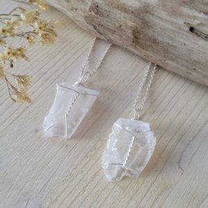 Shop Selenite Necklaces! Selenite Necklace, Wired Raw Selenite, Crystal Necklace, Selenite Pendent, Healing Stone, Cleansing Stone, Crystal Pendant, Selenite Slab | Natural genuine Selenite necklaces. Buy crystal jewelry, handmade handcrafted artisan jewelry for women.  Unique handmade gift ideas. #jewelry #beadednecklaces #beadedjewelry #gift #shopping #handmadejewelry #fashion #style #product #necklaces #affiliate #ad