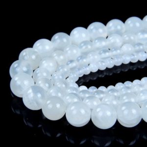 Genuine Selenite White Gemstone Grade Aaa 4mm 6mm 8mm 10mm 12mm Round Loose Beads 15.5 Inch Full Strand Lot 1, 2, 6, 12 And 50 | Natural genuine round Selenite beads for beading and jewelry making.  #jewelry #beads #beadedjewelry #diyjewelry #jewelrymaking #beadstore #beading #affiliate #ad