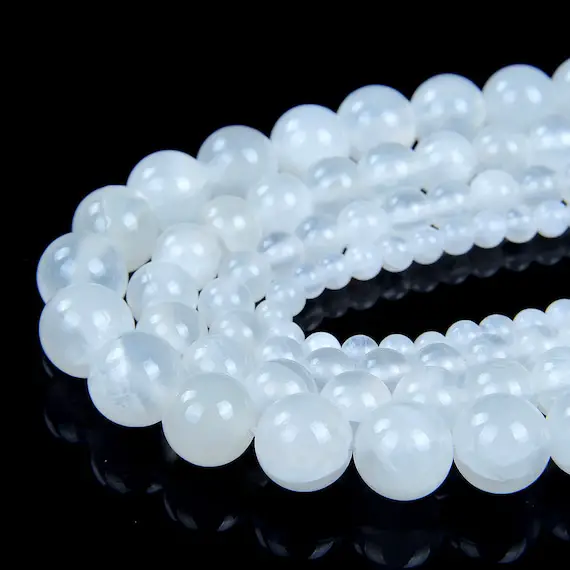 Genuine Selenite White Gemstone Grade Aaa 4mm 6mm 8mm 10mm 12mm Round Loose Beads 15.5 Inch Full Strand Lot 1,2,6,12 And 50