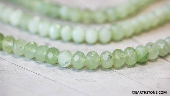 M/ New Jade 10mm Faceted Rondell Beads 16" Strand Natural Nephrite Jade Gemstone Beads Shade Varies For Jewelry Making
