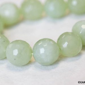Shop Serpentine Faceted Beads! L/ New Jade 18mm Faceted Round beads 16" strand Shade varies Natural serpentine gemstone beads For jewelry making | Natural genuine faceted Serpentine beads for beading and jewelry making.  #jewelry #beads #beadedjewelry #diyjewelry #jewelrymaking #beadstore #beading #affiliate #ad