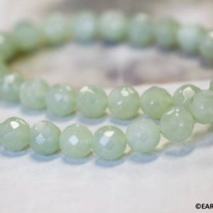 Shop Serpentine Faceted Beads! M/ New Jade 8mm/ 10mm Faceted Round beads 16" strand Shade varies Natural serpentine gemstone beads For jewelry making | Natural genuine faceted Serpentine beads for beading and jewelry making.  #jewelry #beads #beadedjewelry #diyjewelry #jewelrymaking #beadstore #beading #affiliate #ad