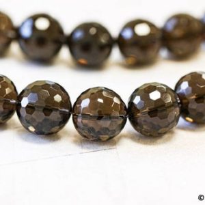 Shop Smoky Quartz Necklaces! XL/ Smoky Quartz 18mm Faceted Round Beads 16" Strands Natural Quartz Good Clear Quality Faceted Large Beads For Necklace For Jewelry Making | Natural genuine Smoky Quartz necklaces. Buy crystal jewelry, handmade handcrafted artisan jewelry for women.  Unique handmade gift ideas. #jewelry #beadednecklaces #beadedjewelry #gift #shopping #handmadejewelry #fashion #style #product #necklaces #affiliate #ad