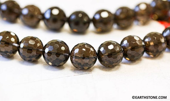 Xl/ Smoky Quartz 18mm Faceted Round Beads 16" Strands Natural Quartz Good Clear Quality Faceted Large Beads For Necklace For Jewelry Making