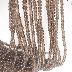 Shop Smoky Quartz Round Beads! 3MM Champagne Smoky Quartz Gemstone Grade AAA Round Loose Beads 16 inch Full Strand (90113614-107 – 3mm D) | Natural genuine round Smoky Quartz beads for beading and jewelry making.  #jewelry #beads #beadedjewelry #diyjewelry #jewelrymaking #beadstore #beading #affiliate #ad