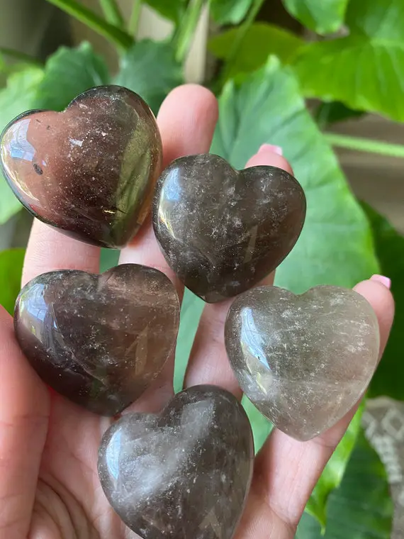 Smoky Quartz Heart, 35mm Quartz Hearts, Smokey Quartz Heart, Protection Stone, Healing Stone, Love Stone