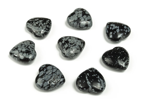 Snowflake Obsidian Heart Gemstone – Heart Crystal - Healing Stones – Carving Heart - Natural Stones - 2.5cm - He1124