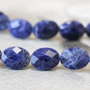Shop Sodalite Faceted Beads! L/ Sodalite 15x20mm Faceted Flat Oval 16" Strand Natural Deep Blue Sodalite gemstone beads For Jewelry Making | Natural genuine faceted Sodalite beads for beading and jewelry making.  #jewelry #beads #beadedjewelry #diyjewelry #jewelrymaking #beadstore #beading #affiliate #ad
